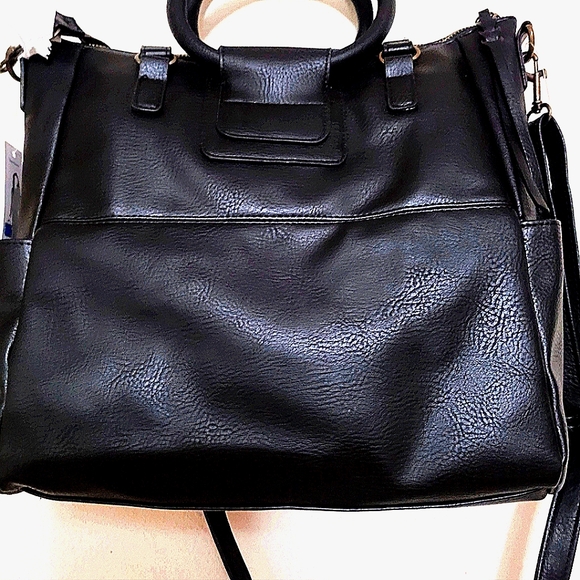 Faux Leather Shoulder Bag + Handbag - Picture 3 of 5